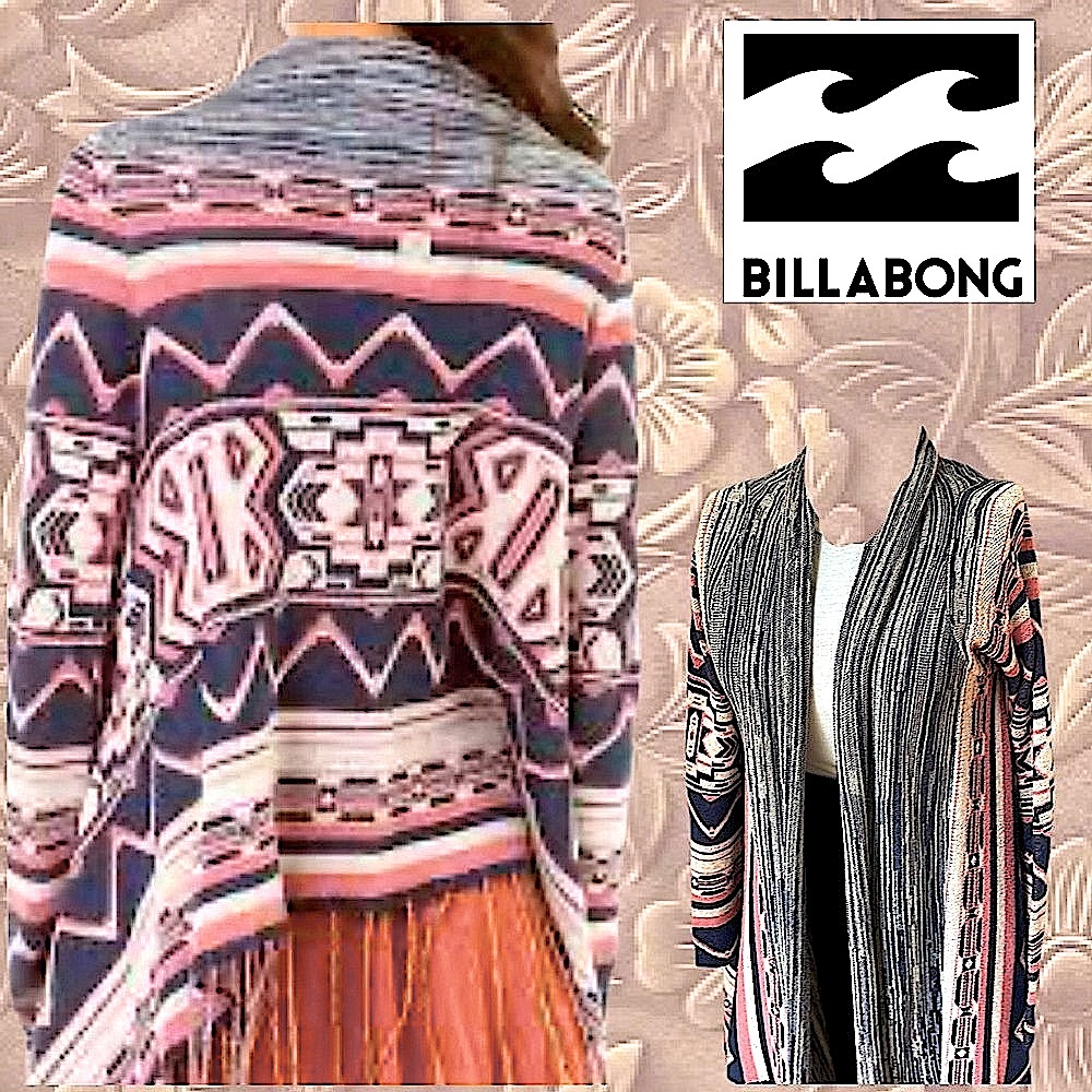 ✨ Billabong Aztec Print Fringe Cardigan - EUC, Size M - Boho Chic Dream! ✨